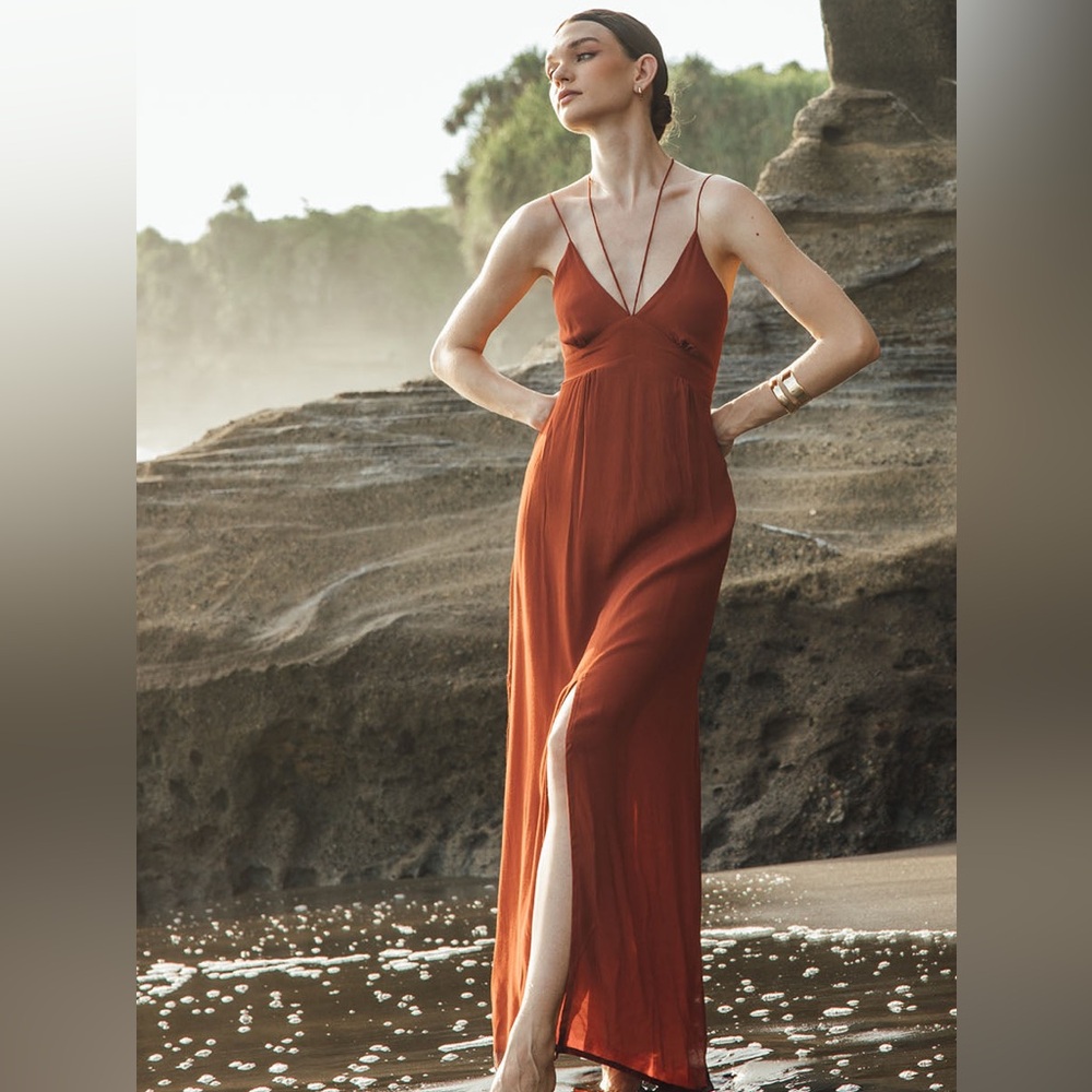 UMA & LEOPOLD Priscilla Maxi Dress with Slit
